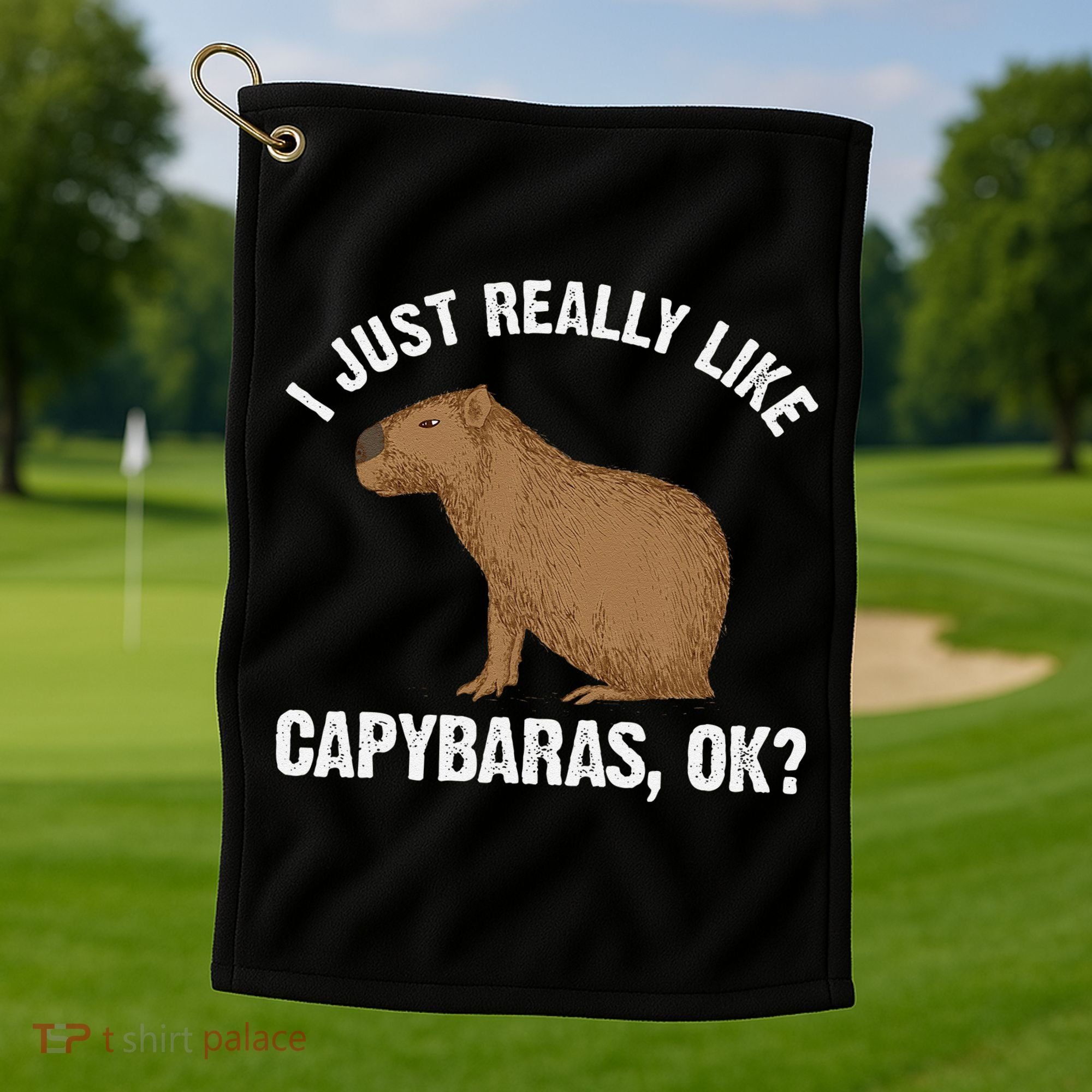 Funny Capybara Art For Rodent Capybara Lover Golf Towel