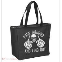 F Ck Around And Find Out Skeleton Fuckin Hand Skull Tote Bag thumb 2