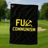 Fu Communism Anti Communist Protest Golf Towel thumb 1