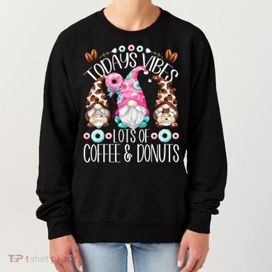 Funny Coffee And Donut Gnomes For And Donut Lover Gift Women's Sweatshirt