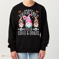 Funny Coffee And Donut Gnomes For And Donut Lover Gift Women's Sweatshirt thumb 0