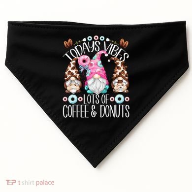 Funny Coffee And Donut Gnomes For And Donut Lover Gift USA-Made Doggie Bandana