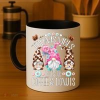 Funny Coffee And Donut Gnomes For And Donut Lover Gift Coffee Mug thumb 4