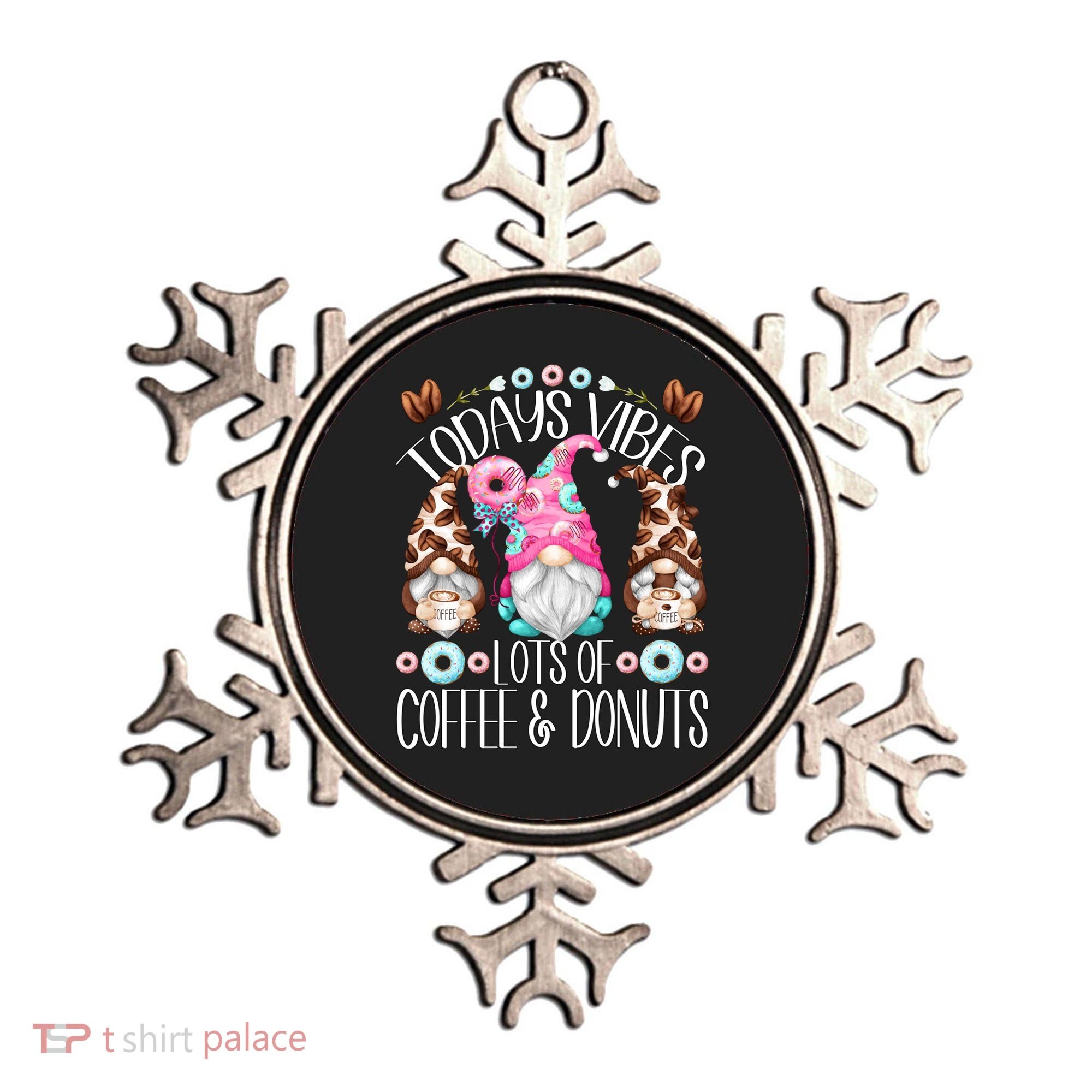 Funny Coffee And Donut Gnomes For And Donut Lover Gift Ornament