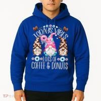 Funny Coffee And Donut Gnomes For And Donut Lover Gift Hoodie thumb 2