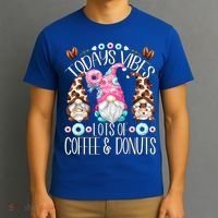 Funny Coffee And Donut Gnomes For And Donut Lover Gift T-Shirt thumb 3