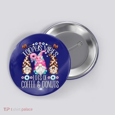 Funny Coffee And Donut Gnomes For And Donut Lover Gift Button