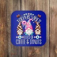 Funny Coffee And Donut Gnomes For And Donut Lover Gift Coaster thumb 0