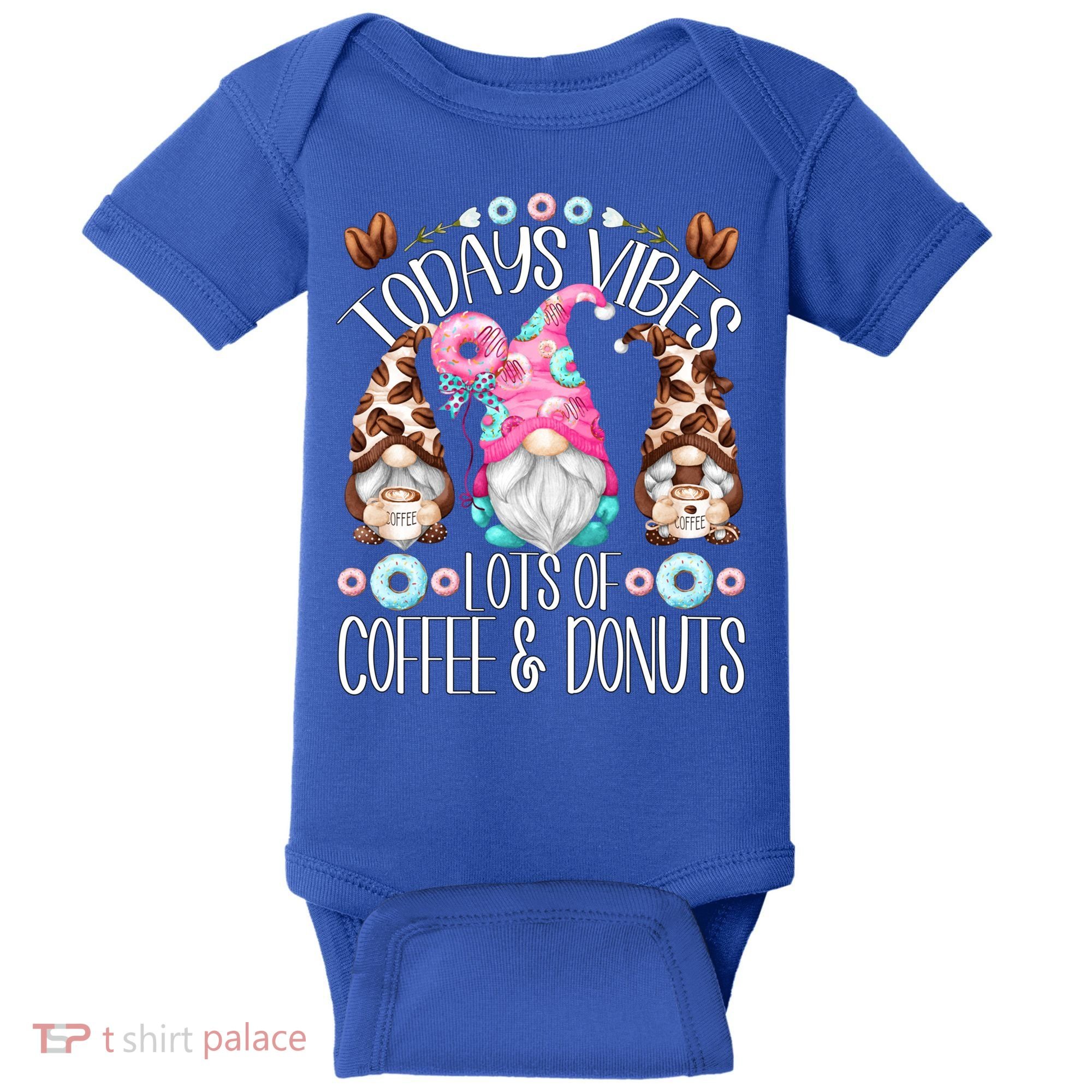 Funny Coffee And Donut Gnomes For And Donut Lover Gift Baby Bodysuit