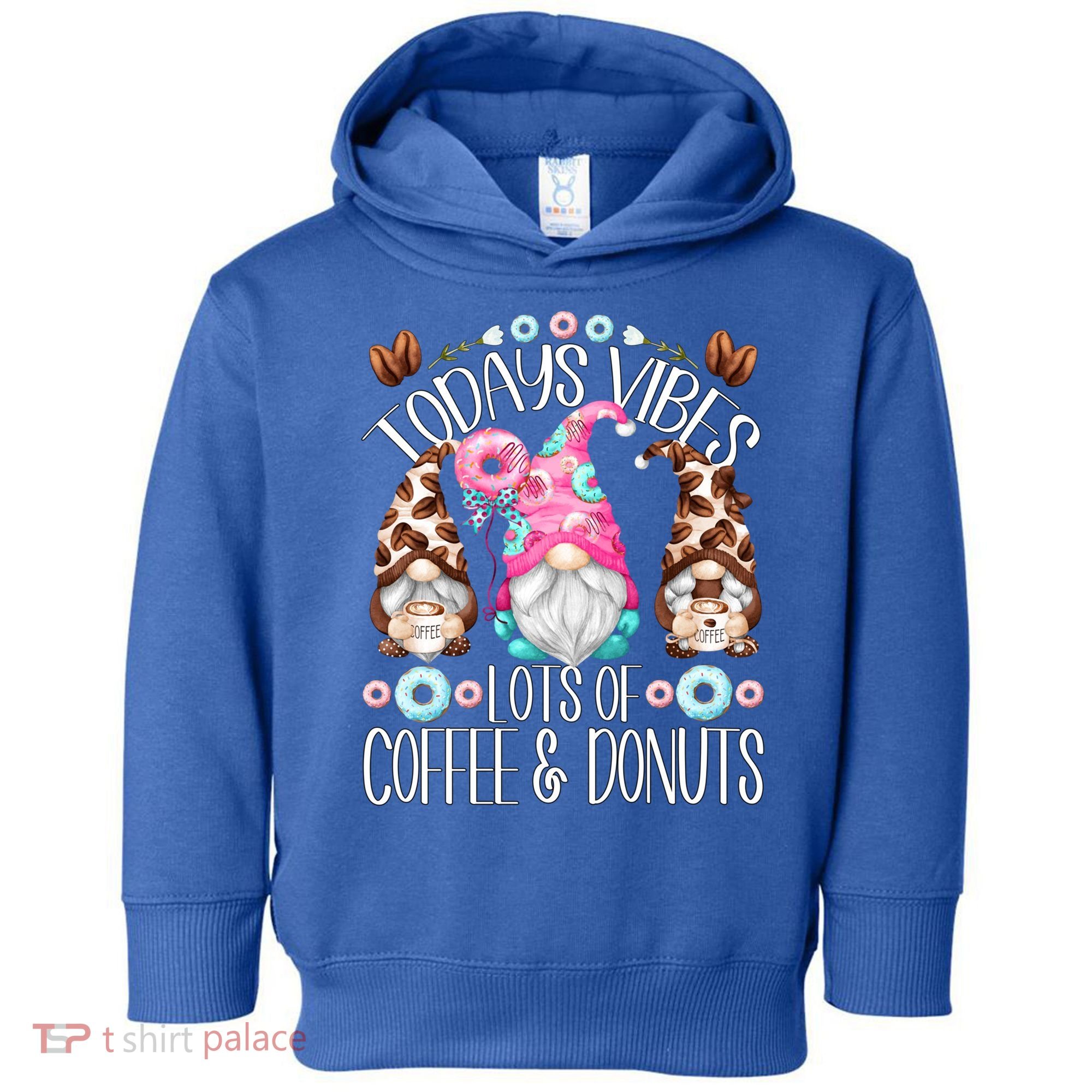 Funny Coffee And Donut Gnomes For And Donut Lover Gift Toddler Hoodie