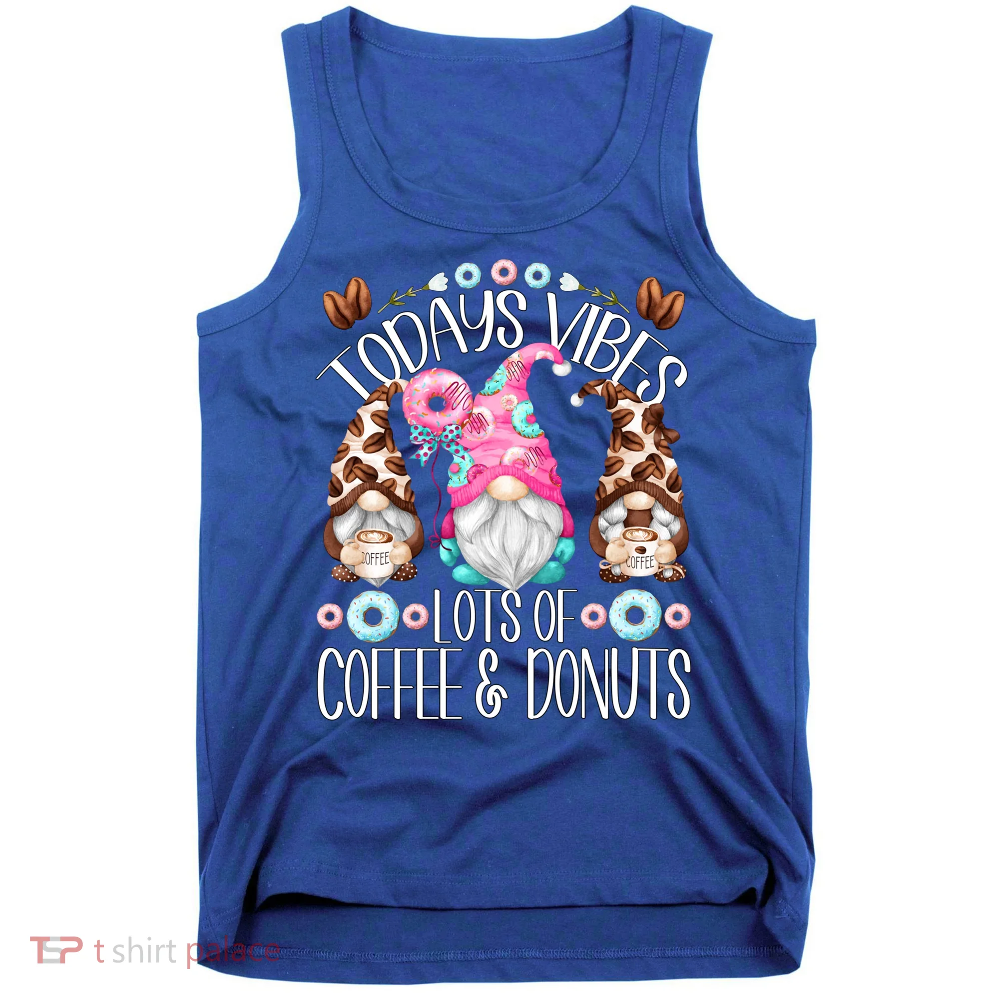 Funny Coffee And Donut Gnomes For And Donut Lover Gift Tank Top