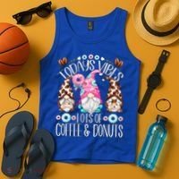 Funny Coffee And Donut Gnomes For And Donut Lover Gift Tank Top thumb 4