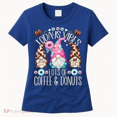 Funny Coffee And Donut Gnomes For And Donut Lover Gift Women's T-Shirt