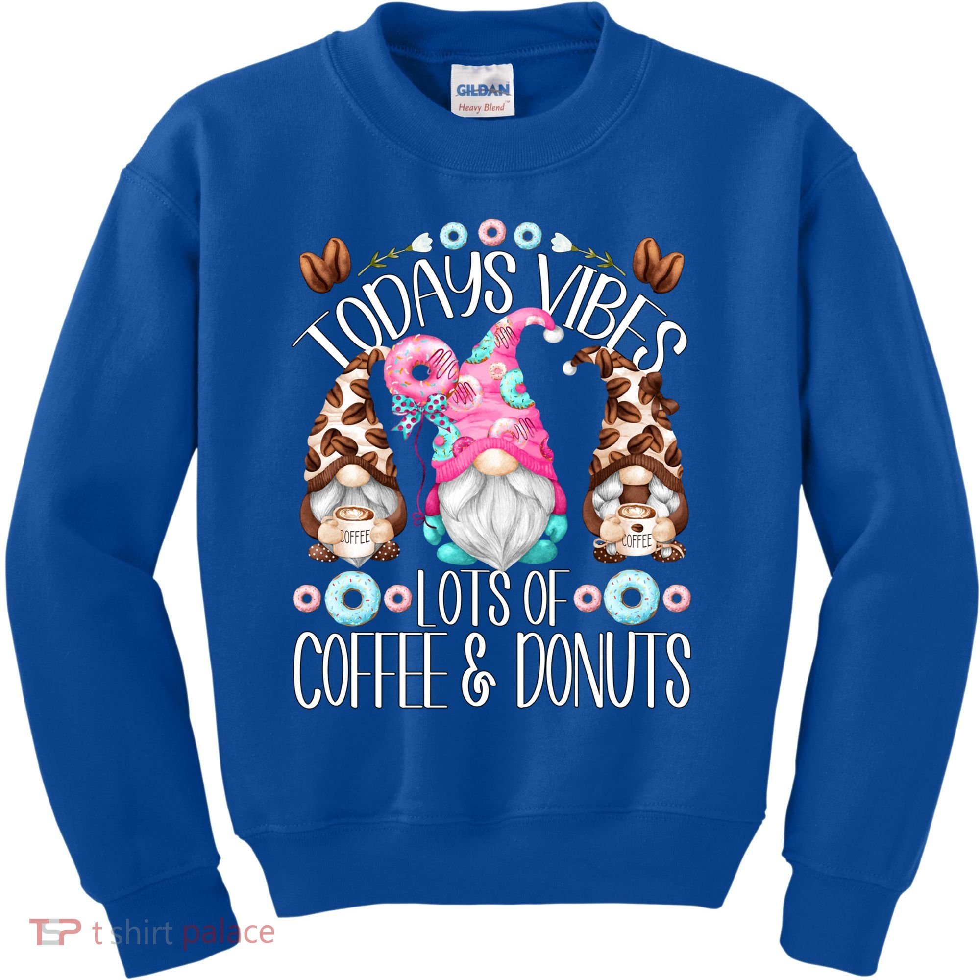 Funny Coffee And Donut Gnomes For And Donut Lover Gift Kids Sweatshirt