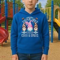 Funny Coffee And Donut Gnomes For And Donut Lover Gift Kids Hoodie thumb 2