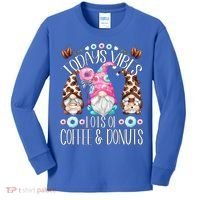 Funny Coffee And Donut Gnomes For And Donut Lover Gift Kids Long Sleeve Shirt thumb 0