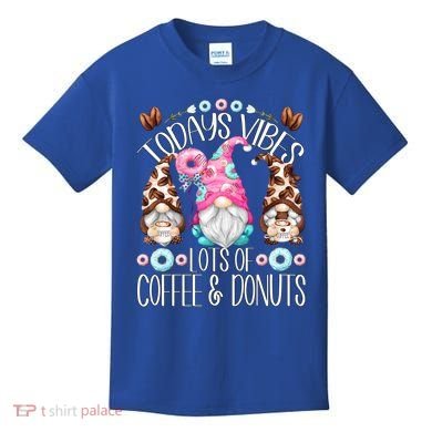 Funny Coffee And Donut Gnomes For And Donut Lover Gift Kids T-Shirt