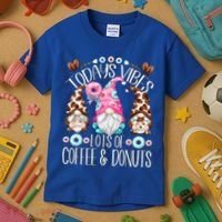 Funny Coffee And Donut Gnomes For And Donut Lover Gift Kids T-Shirt thumb 3