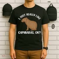 Funny Capybara Art For Men Women Kids Rodent Capybara Lover T-Shirt thumb 6