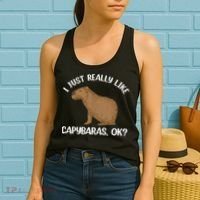 Funny Capybara Art For Men Women Kids Rodent Capybara Lover Women's Tank Top thumb 2