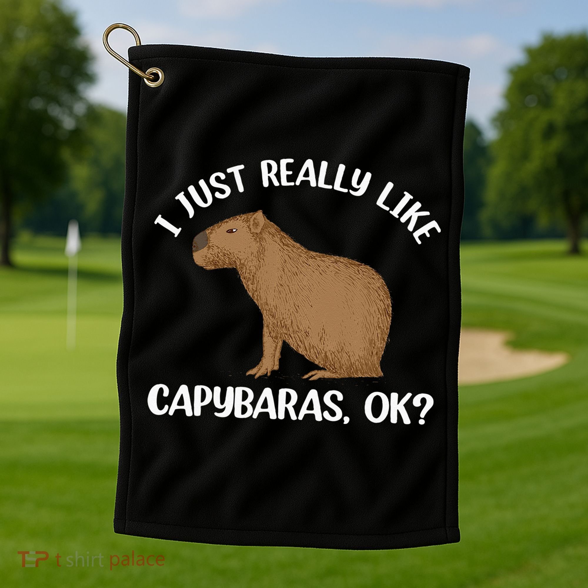 Funny Capybara Art For Men Women Kids Rodent Capybara Lover Golf Towel