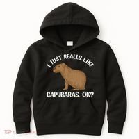 Funny Capybara Art For Men Women Kids Rodent Capybara Lover Kids Hoodie thumb 0
