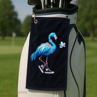Flamingo Chucks And Pearls Kamala Harris 2024 Golf Towel thumb 2