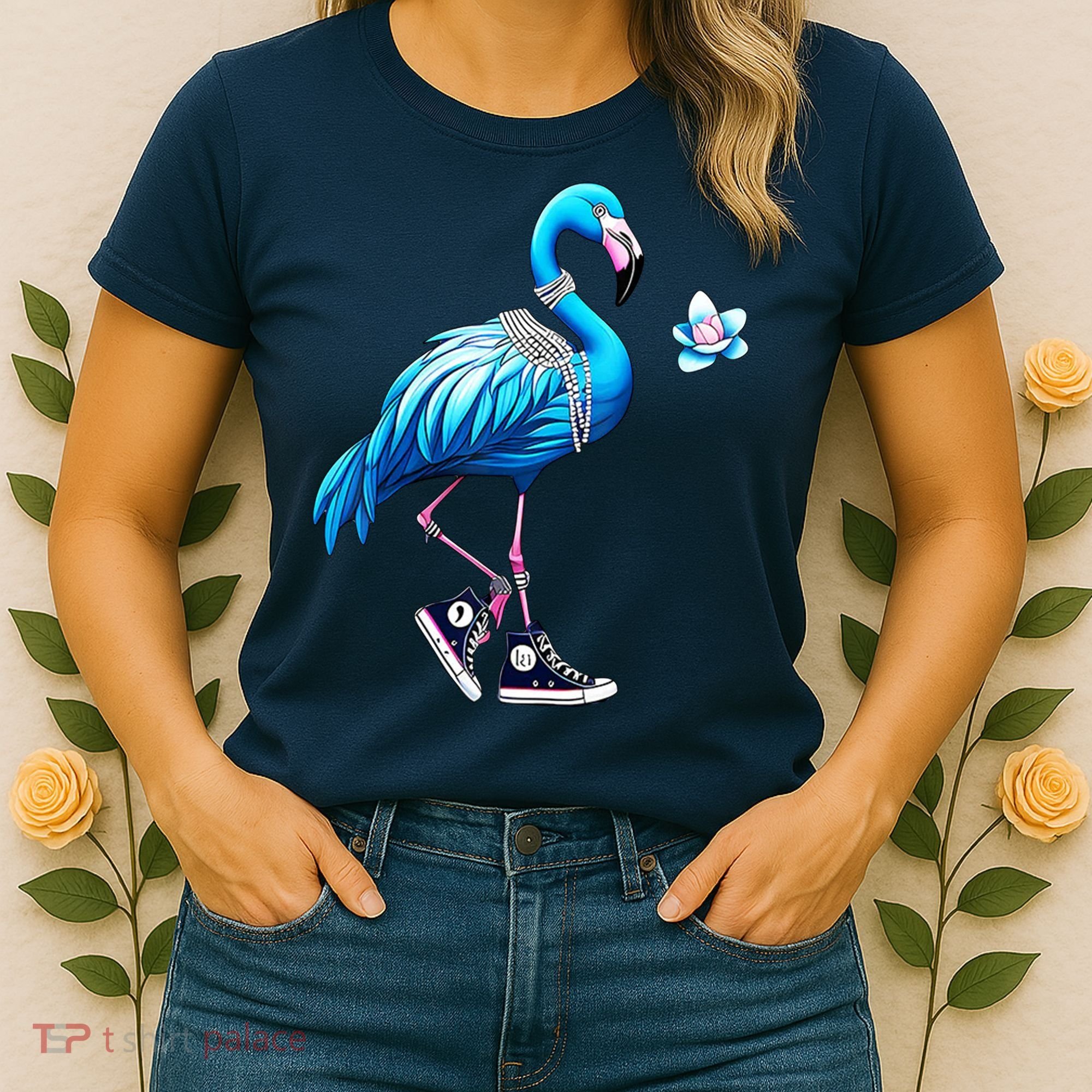 Flamingo Chucks And Pearls Kamala Harris 2024 Women's T-Shirt