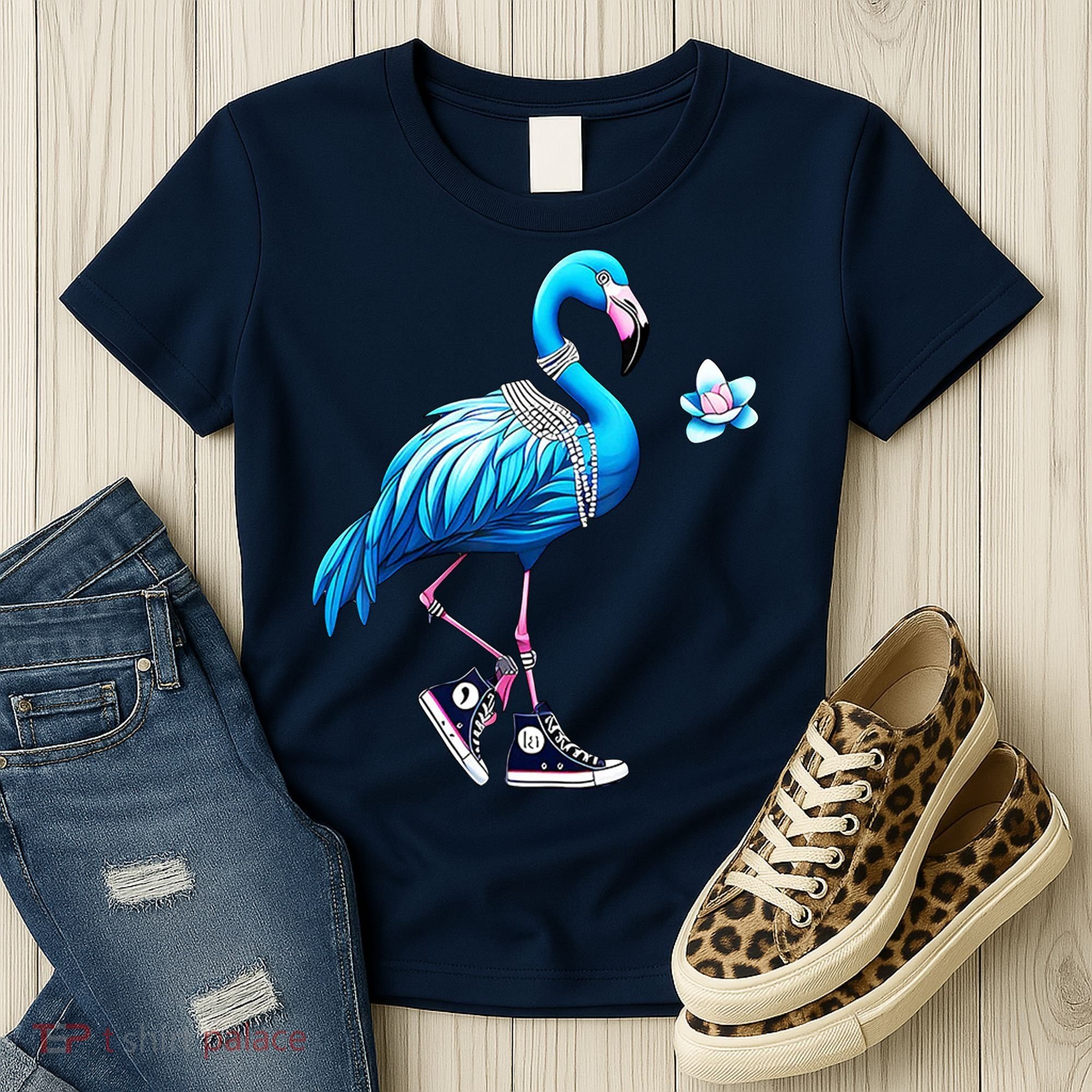 Flamingo Chucks And Pearls Kamala Harris 2024 Women's T-Shirt
