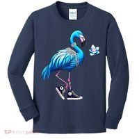 Flamingo Chucks And Pearls Kamala Harris 2024 Kids Long Sleeve Shirt thumb 0