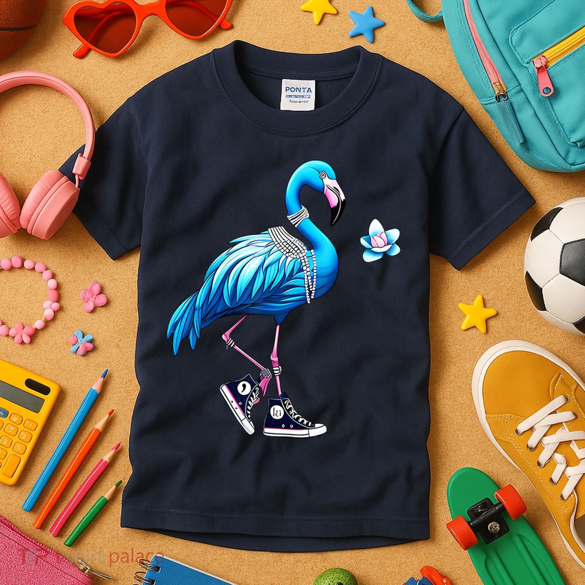 Flamingo Chucks And Pearls Kamala Harris 2024 Kids T-Shirt