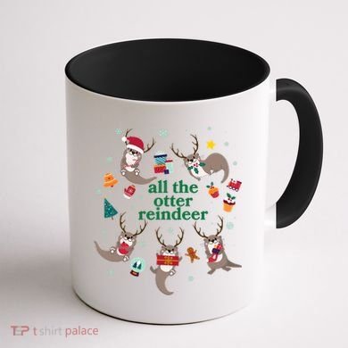Funny Christmas All The Otter Reindeer Coffee Mug back