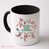Funny Christmas All The Otter Reindeer Coffee Mug thumb 0