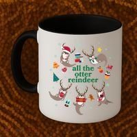 Funny Christmas All The Otter Reindeer Coffee Mug thumb 2
