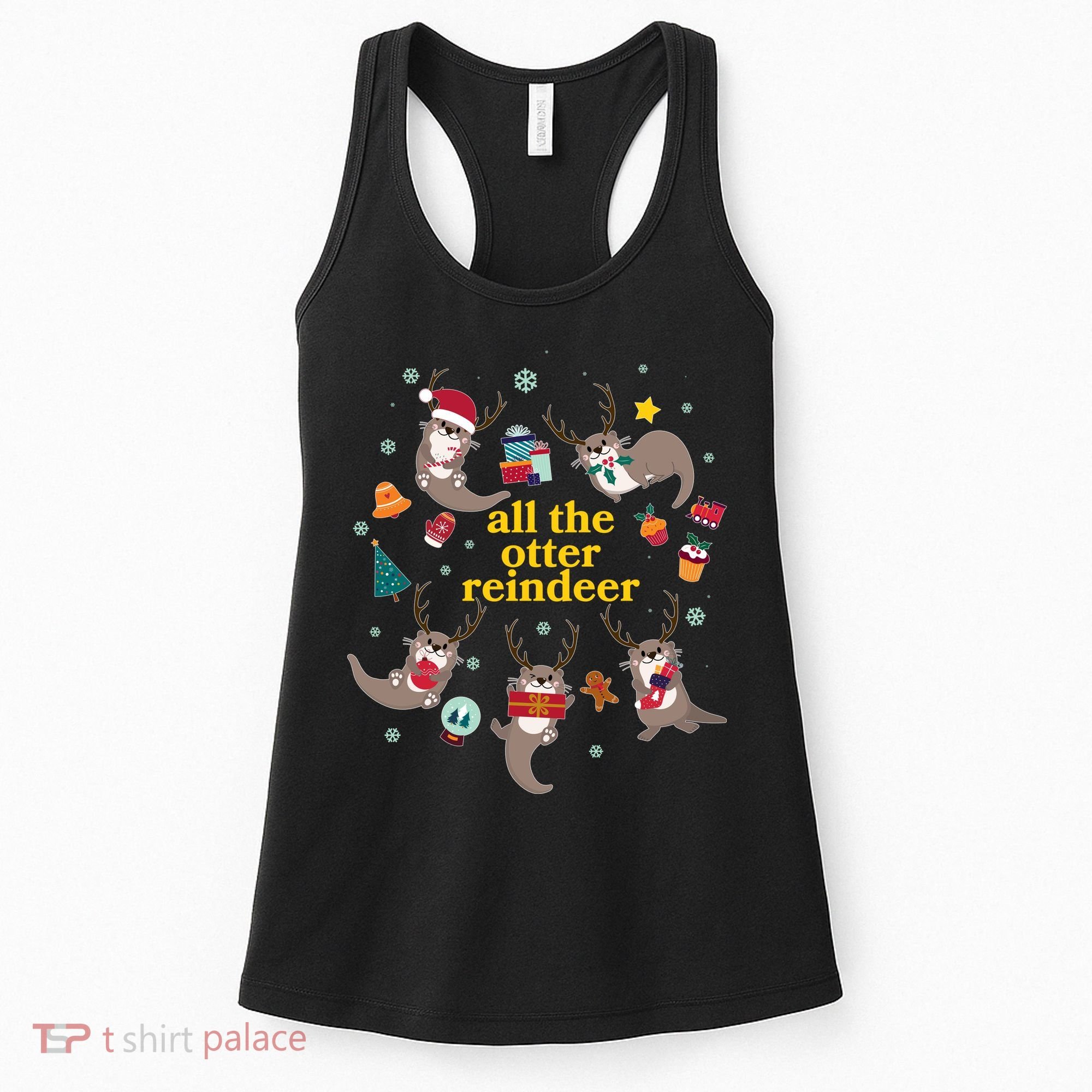 Funny Christmas All The Otter Reindeer Women's Tank Top