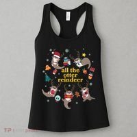 Funny Christmas All The Otter Reindeer Women's Tank Top thumb 3