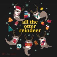 Funny Christmas All The Otter Reindeer Baby Bodysuit thumb 2