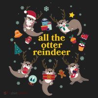 Funny Christmas All The Otter Reindeer Golf Towel thumb 3