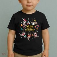 Funny Christmas All The Otter Reindeer Toddler T-Shirt thumb 2