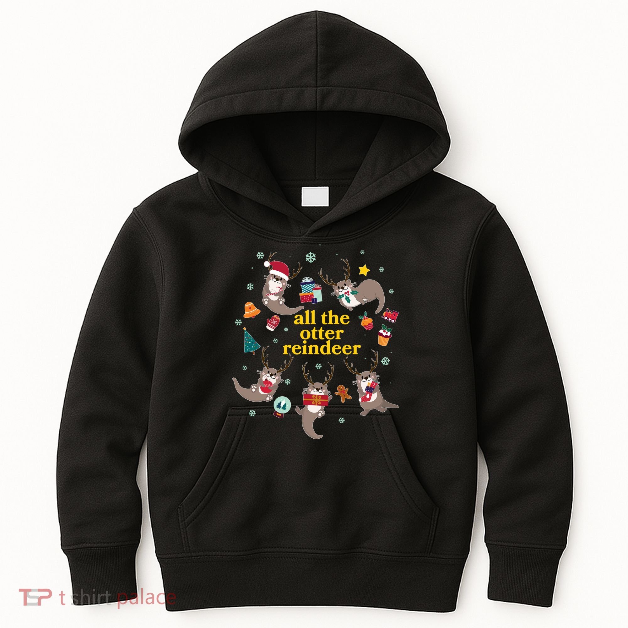 Funny Christmas All The Otter Reindeer Kids Hoodie