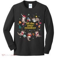 Funny Christmas All The Otter Reindeer Kids Long Sleeve Shirt thumb 0