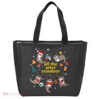 Funny Christmas All The Otter Reindeer Tote Bag thumb 0