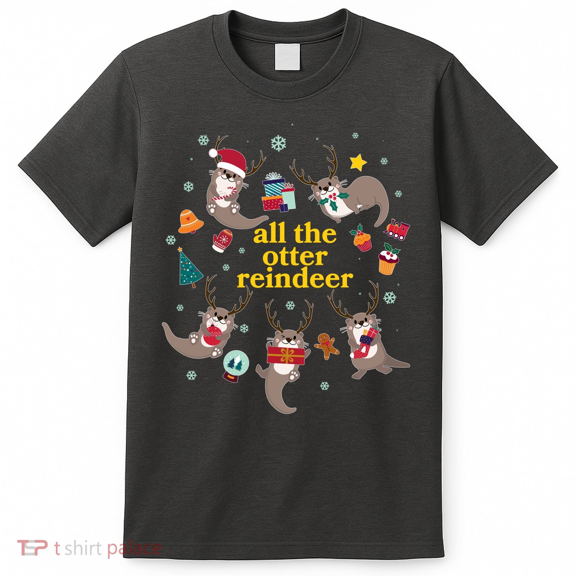 Funny Christmas All The Otter Reindeer T-Shirt