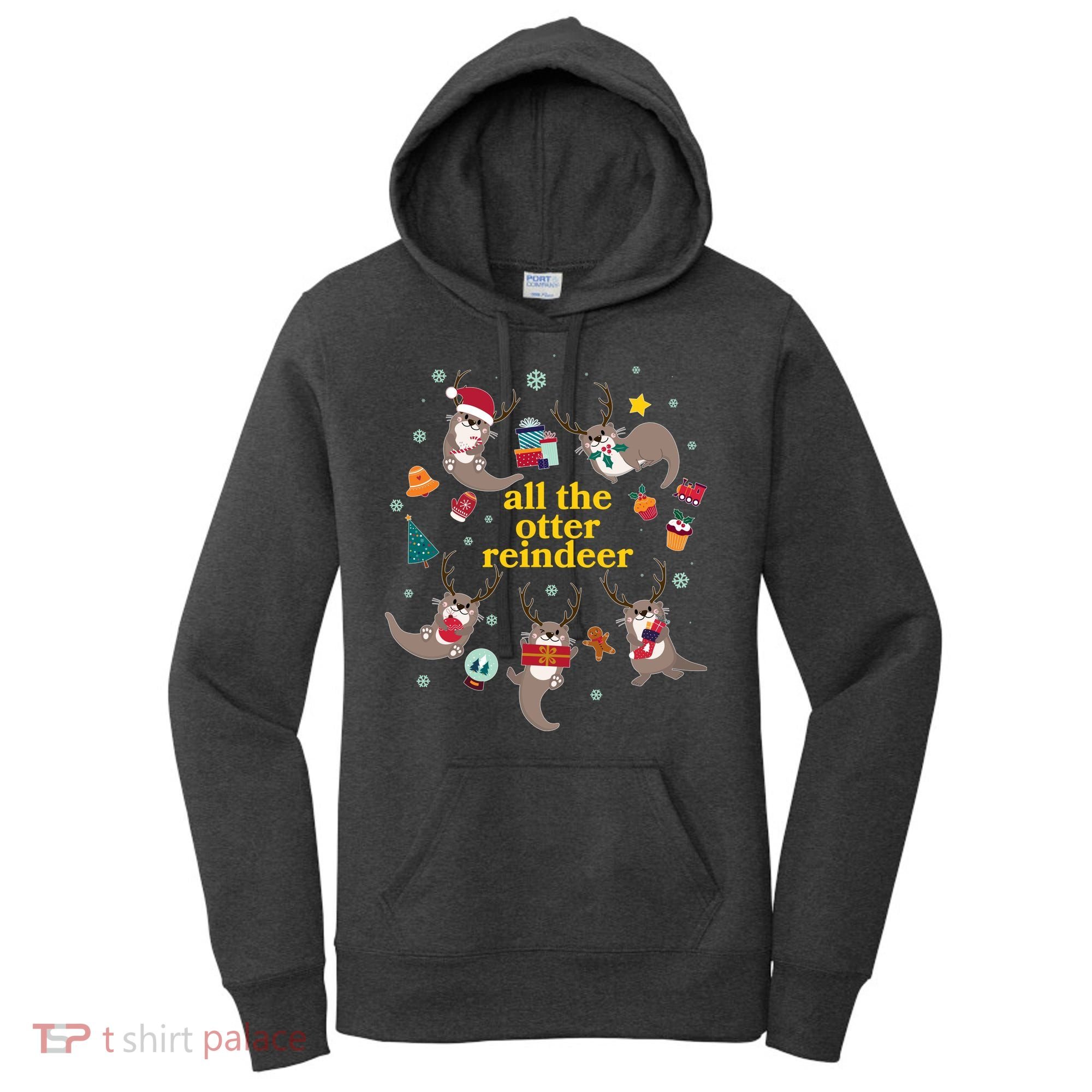 Funny Christmas All The Otter Reindeer Women's Hoodie