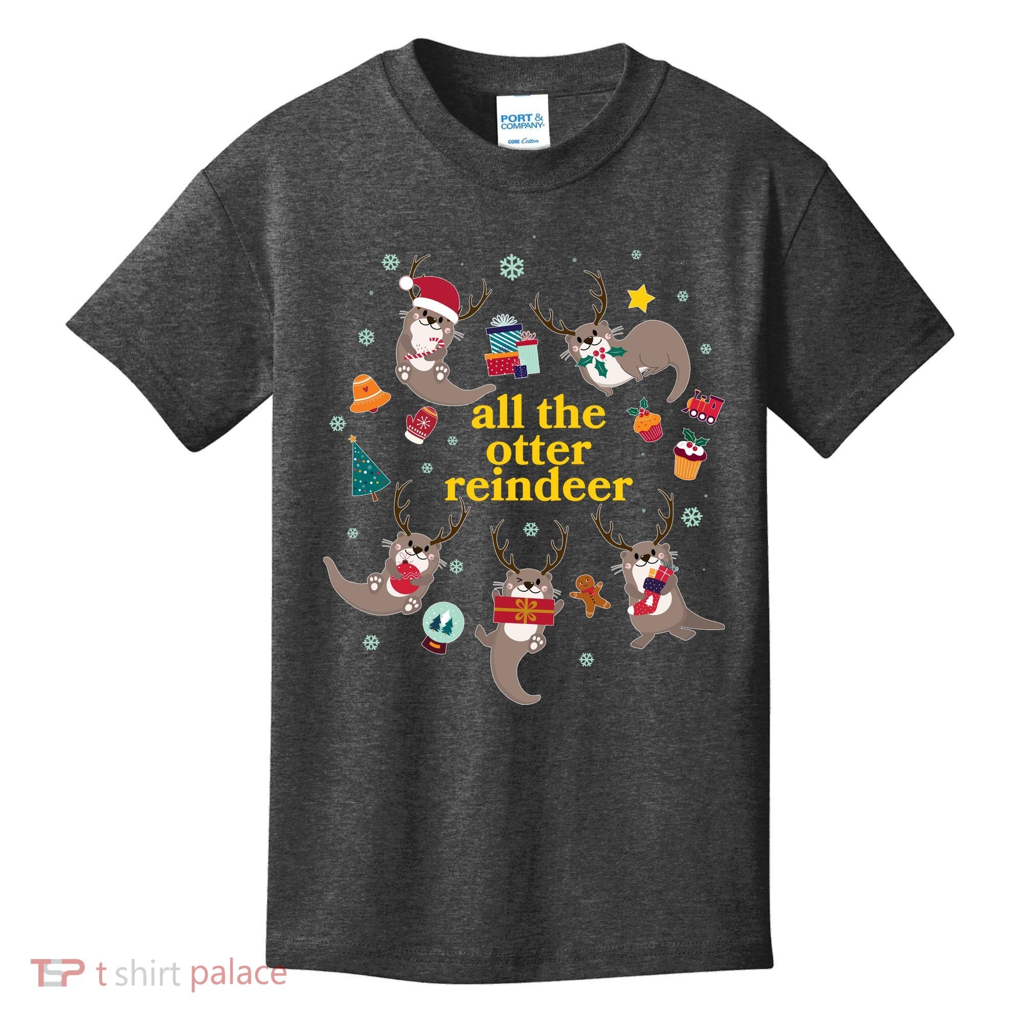 Funny Christmas All The Otter Reindeer Kids T-Shirt