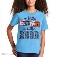 Funny Cute A Little Country A Little Hood Kids T-Shirt thumb 2