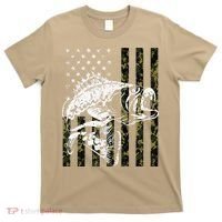 Fishing, Camouflage American Flag Fish, Bass Fish Fisherman T-Shirt thumb 0