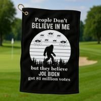 Funny Conservative Anti Biden Bigfoot Golf Towel thumb 1