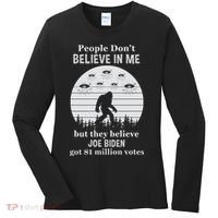 Funny Conservative Anti Biden Bigfoot Women's Long Sleeve Shirt thumb 0