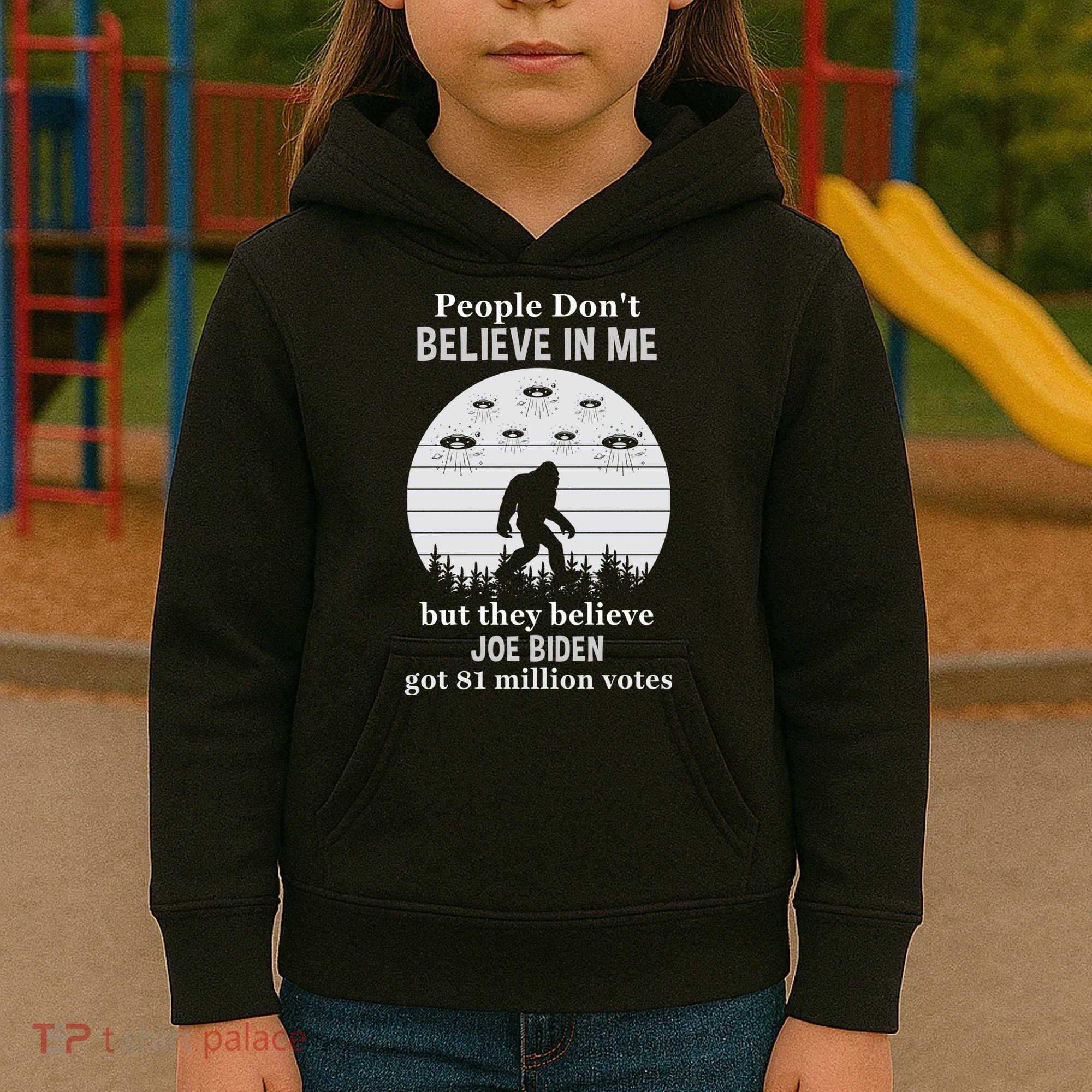 Funny Conservative Anti Biden Bigfoot Kids Hoodie